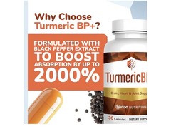 Barton Nutrition Turmeric BP+ Root Extract, Black Pepper Brain Heart Joint 30Cap