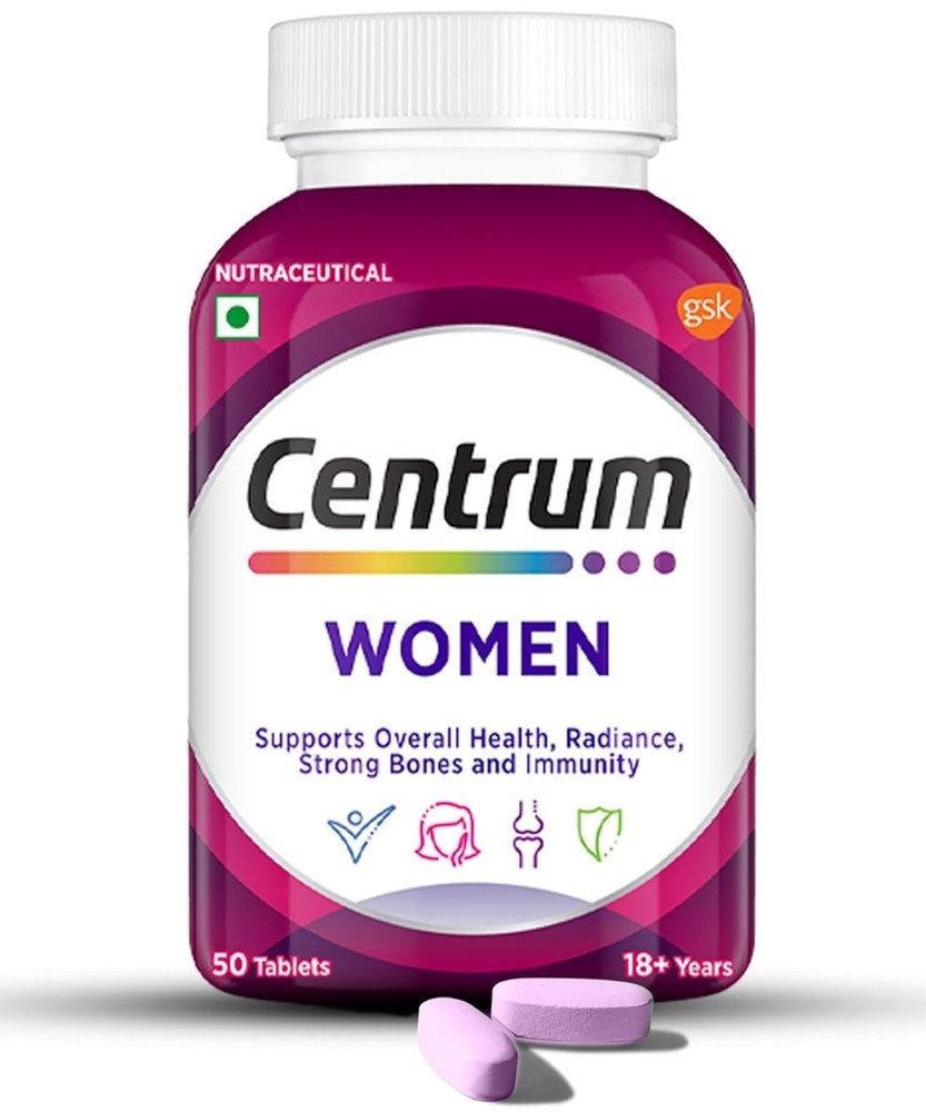 Centrum Women Multivitamin Tablets 50 Count With 23 Vital Nutrients Veg