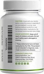 R Alpha Lipoic Acid 600Mg with Benfotiamine 300Mg per Serving, 120 Veggie Capsul