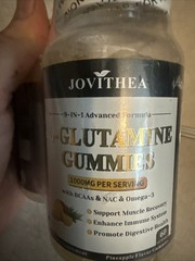 L-Glutamine Gummies 1000mg, Glutamine Supplement with BCAAs 2pack Exp 8/27