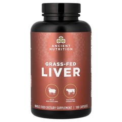 2 X Ancient Nutrition, Grass-Fed Liver, 180 Capsules
