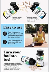 ColonBroom Day & Night Burner Weight Loss Vegan Supplements 120 Caps 1 Month