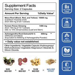 MACA EXTREME 120 Capsules Extra Strong with 10000mg Day Vegan High Dose Capsules