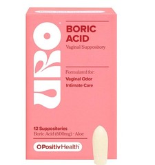 URO – Boric Acid Vaginal Support Acid & Aloe For Vaginal Odor, 12 Ct