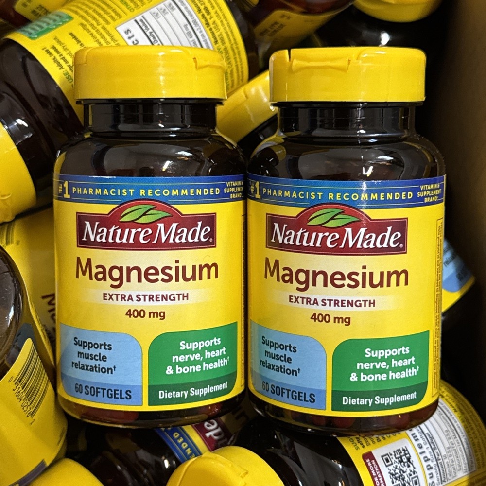 (2) Nature Made Extra Strength Magnesium Oxide 400 mg 60 Softgels Exp 05/26