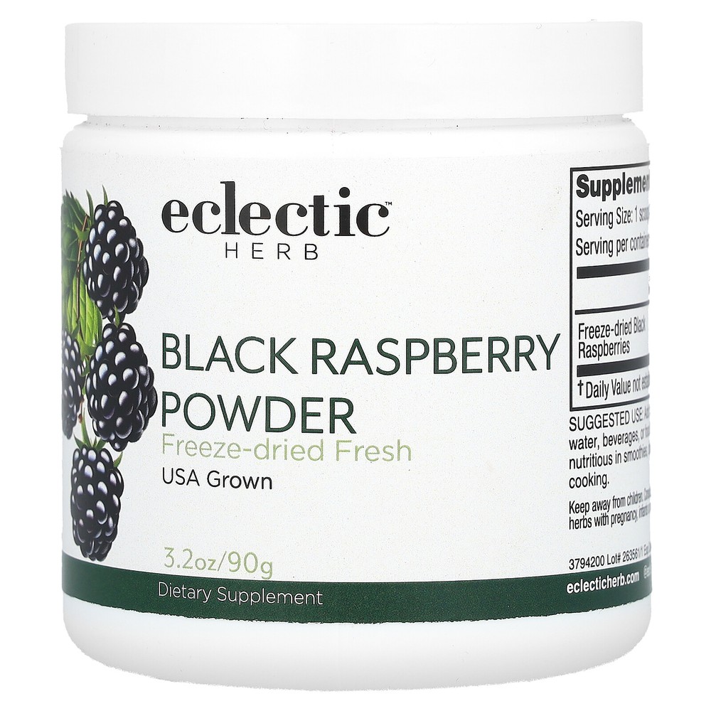 Eclectic Institute Black Raspberry POW-der 3 2 oz 90 g Raw, GMP Quality Assured