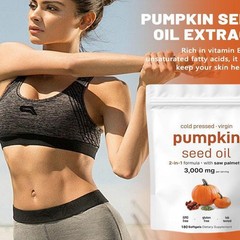 Pumpkin Seed Oil 3000mg + Saw Palmetto 300 mg | Prostate Support |180 Softgels
