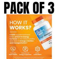 Doctor’s Best High Absorption CoQ10 – 60 Count (Pack of 3)