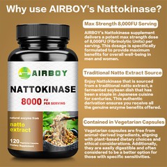 Nattokinase 8000FU – Heart Health Supplement, Circulatory Health, Non-GMO