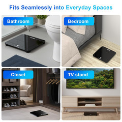 Digital Bathroom Scale for Body Weight: High-Precision 4-Sensor Accuracy, LED Di