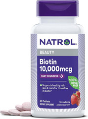 Natrol Biotin 10,000 Mcg. Fast Dissolve Tablets, 250 Count