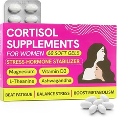 Cortisol Supplements for Women with Ashwagandha, Rhodiola | 60 Capsules