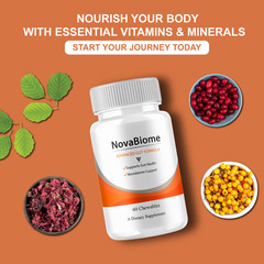 NovaBiome Advanced Gut Formula, Nova Biom Daily Support (60 Chewables)
