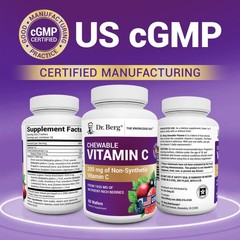 Dr. Berg Chewable Vitamin C Complex – Made with Organic, Non-GMO Berries – 60…
