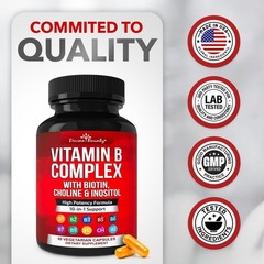 Divine Bounty Super B Complex: Essential Vitamins B1-B9 for Energy & Health