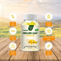 Mullein Leaf Capsules For Lung Cleansing & Detox Herbal 1500mg 60/120/240Caps