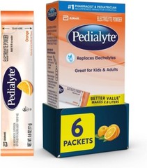 Pedialyte Electrolyte Powder, 0.6 Fl Oz Pouch, 6 Ct