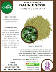 [idHerb] 50-500 gram Powder Ceylon Leadwort Plumbago Zeylanica WildCrafted