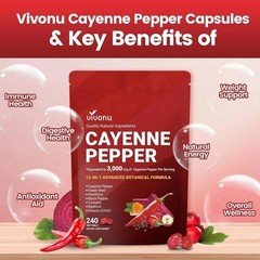 VIVONU Cayenne Pepper Softgels – Supports Leg Vein, Heart & Circulation