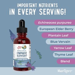 MARYRUTH’S Lymphatic Support Liquid Drops USDA Organic | Herbal Blend with Echin
