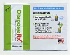 50 Dispose Rx Powder Packets For Disposal of Rx Medication – Brand New