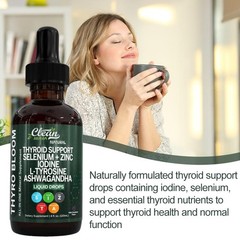 Thyroid Supports Drops Selenium Zinc Iodine L Tyrosine Ash Wagandha 2 Box