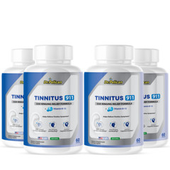 Tinnitus 911- Hearing Support- 4 Bottles- 240 Capsules