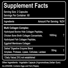 Vital Vitamins Multi Collagen Complex – Type I, II, III, V, X, Capsules