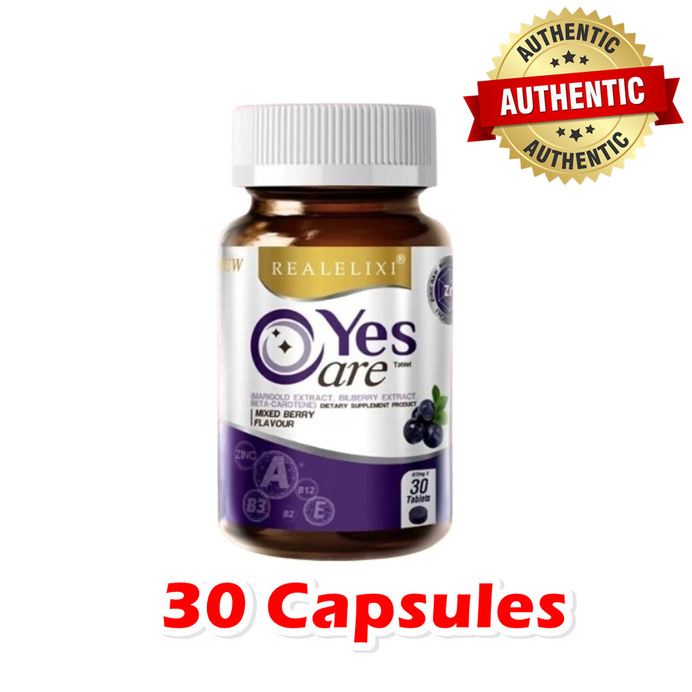 Real Elixir Yes Care Beta Carotene Bilberry Chewable Flavor 30 Capsules