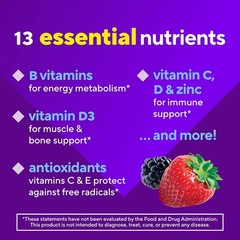 Adult Gummy Vitamin Supplement for Men, Berry Flavored, A, C, D, E, B6, B12
