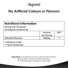 Activated Charcoal 120pcs, Detoxification, Relieve Bloating, Supports Gut Health