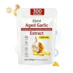 1-3Pack Elare Aged Garlic Extract, 300 Softgels, 7500mg Odorless Heart & Immune