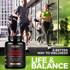 NURTURLY Vitamin B Complex – Energy, Immunity & Mood Support, 90 Tablets