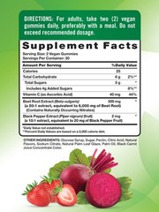 Strawberry Beet Root Gummies 60 Count Vegan Superfood Wellness Formula