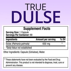 TrueMed Dulse Support Strong Bones Thyroid Health Blood Flow 650 mg 90 Capsules