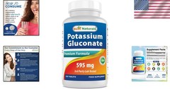 Third-Party Tested 595 Mg Potassium Gluconate Tablets – 250 Count, Made in USA