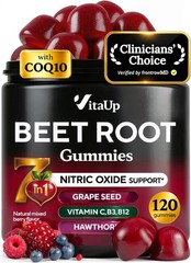 VitaUp Beet Root Gummies – Beetroot Supplement with CoQ10, Grape Seed, Vitami…