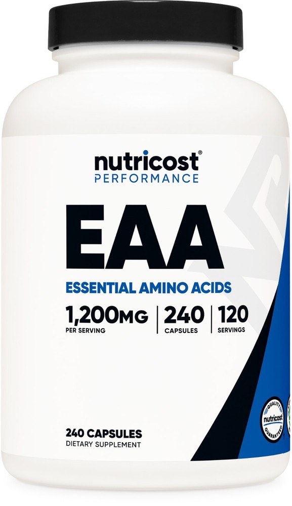 Nutricost EAA Capsules 1200mg, 120 Servings, 240 Capsules – Essential Amino Acid