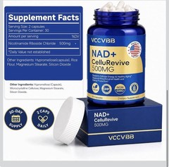 VCCVBB NAD+ CelluRevive 500mg 60 Capsules Nicotinamide Riboside Vegan