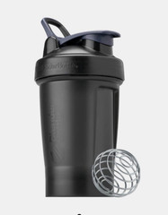 BlenderBottle Black 20 fl oz Shaker Bottle w/ Mixing Ball, Screw-On Lid