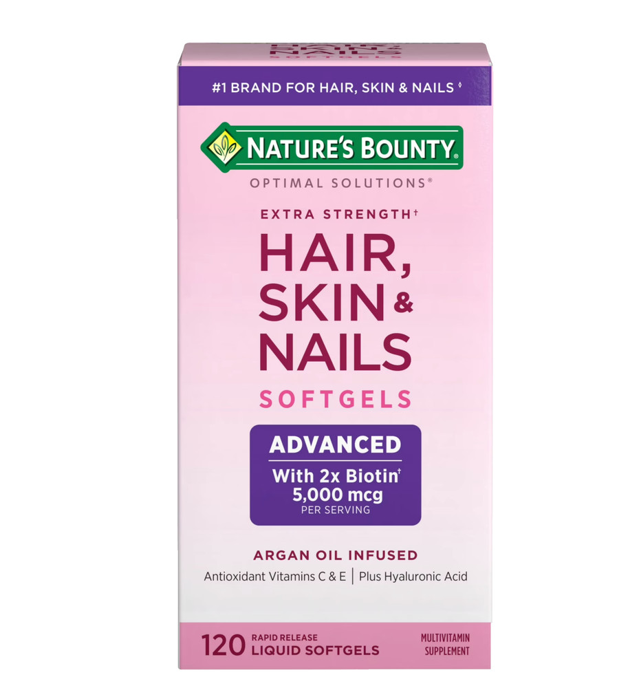 Nature’s Bounty Advanced Biotin 5000mcg 120 Softgels Hair Skin Nails