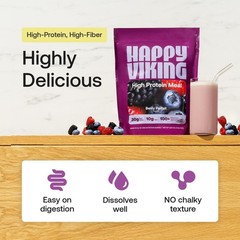 Plant Based Protein Powder 30g Berry Parfait Meal Replacement Happy Viking Shake