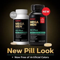 GNC Mega Men Essentials 50-Plus One Daily Multivitamin, 60 Tablets Exp 12/27