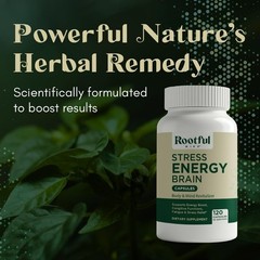 2-Pack Rootful Mind Stress Energy Brain, 240 Adrenal Support Supplements EXP6/27
