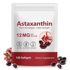 Astaxanthin 12mg Softgels – 120 Count, 4 Month Supply, Antioxidant for Eye, Join