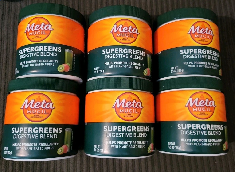 (6) MetaMucil Supergreens Digestive Blend 5.5oz ~EXP: 12/26