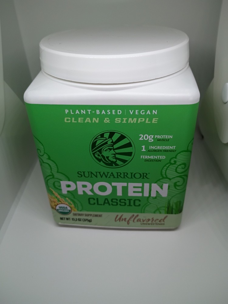 Sunwarrior Classic Organic Brown Rice Vegan Protein Powder, 13.2 Oz, Unflavored