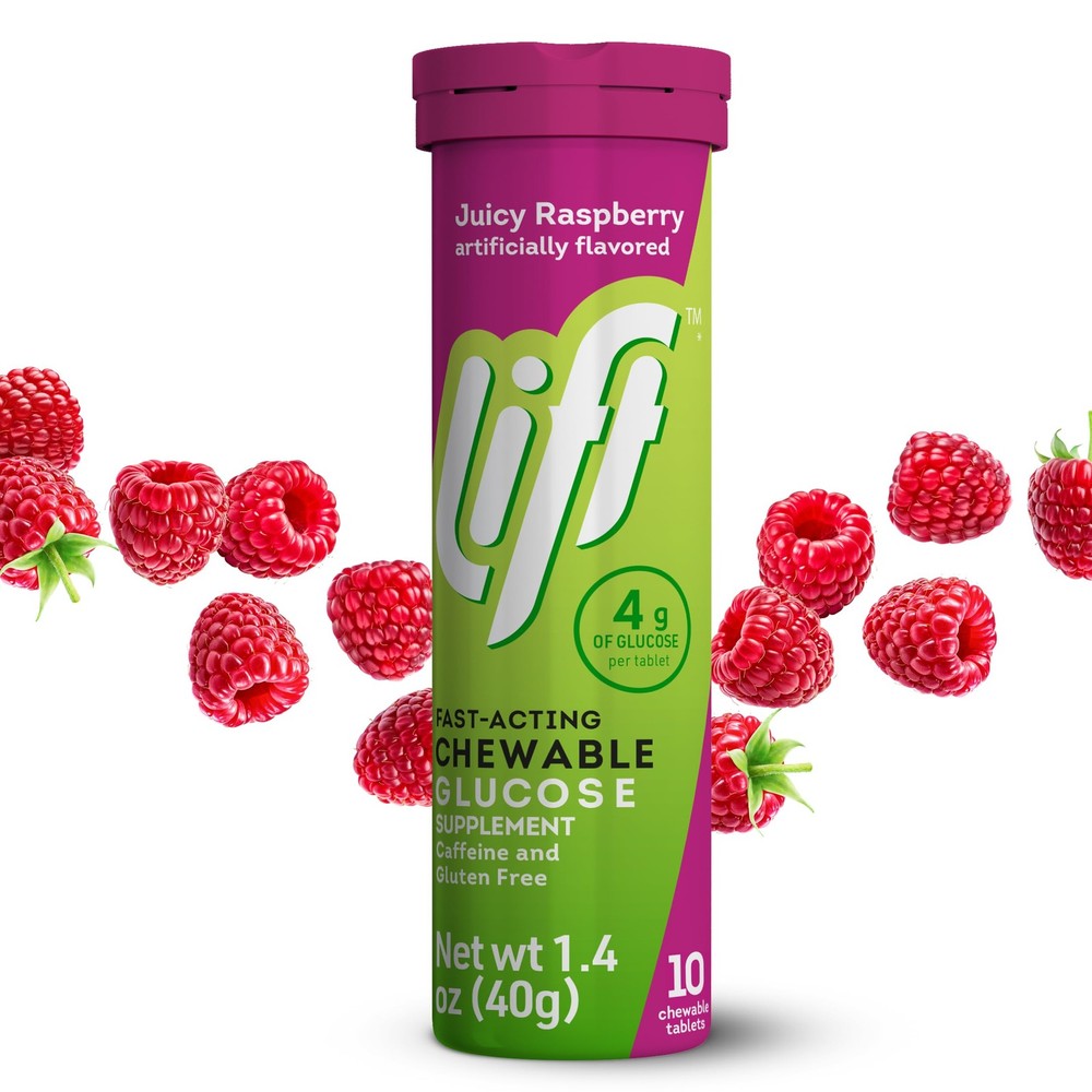 Glucose Fast-Acting Glucose Chewable Energy Tablets, Raspberry, 10 ct Tube (P…