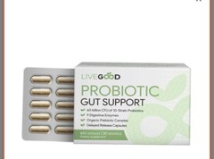 LiveGood Probiotic Gut Support 60 Billion CFU Digestive Enzyme Organic 60pcs
