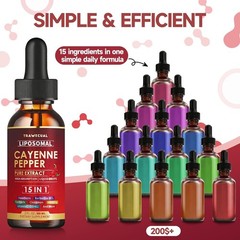 2 Pack Liposomal Cayenne Pepper Drops | 120ml Total, with 15 Natural Ingredie…